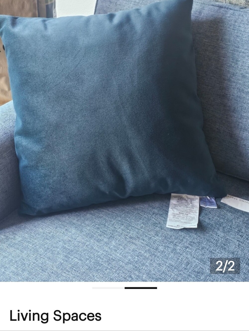 Living Spaces Navy Decorative Pair Of Throw Pillows